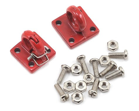 Yeah Racing 1/10 Scale Crawler Four Bolt Tow Ring Red 2 Pack